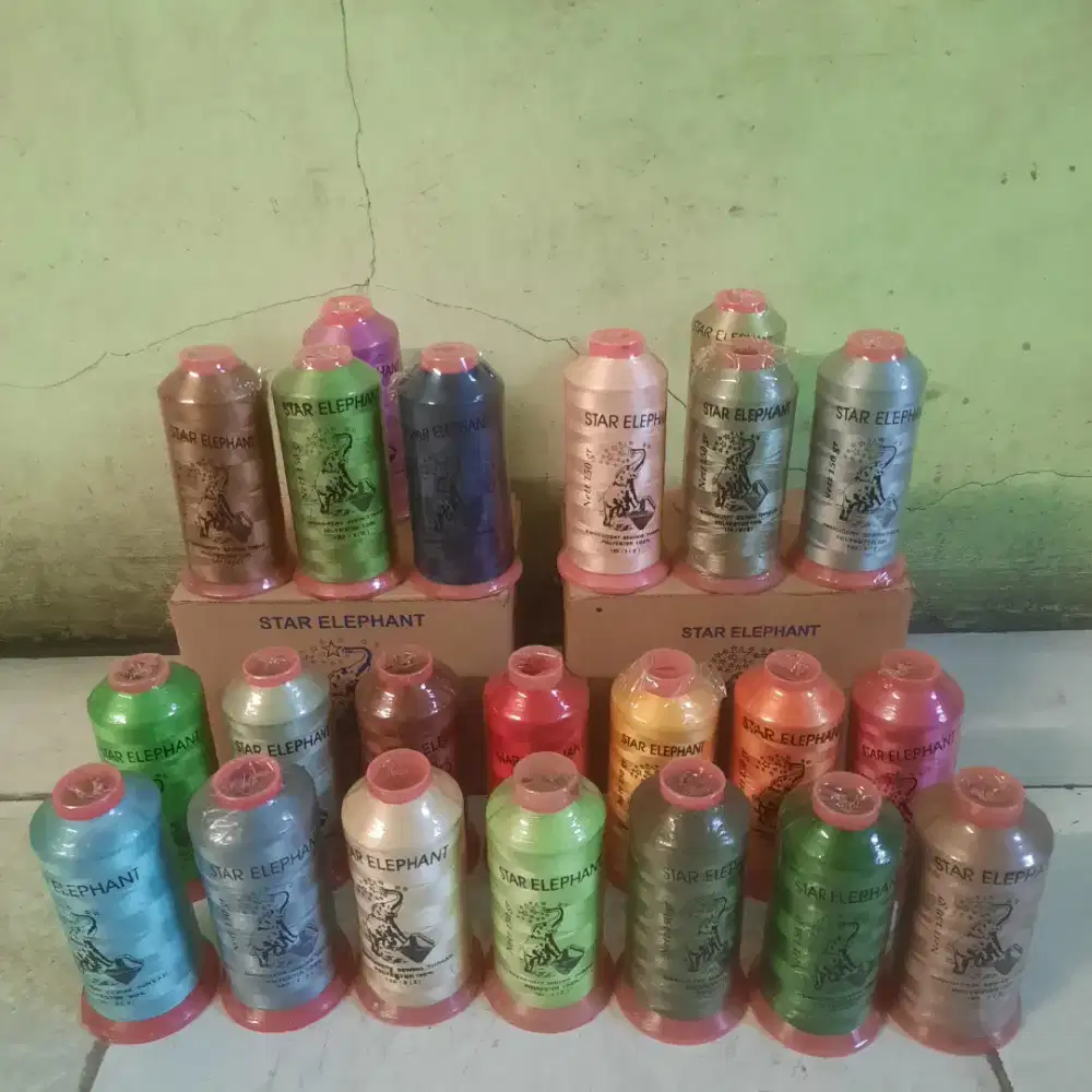 Benang bordir baru Antelas cap Gajah.