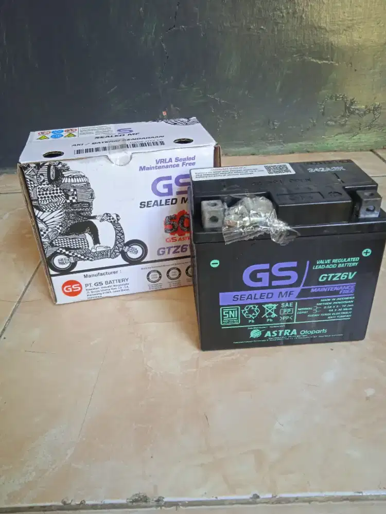 Aki kering GS astra otopart GTZ6V ormal baru ada box poris cipondoh