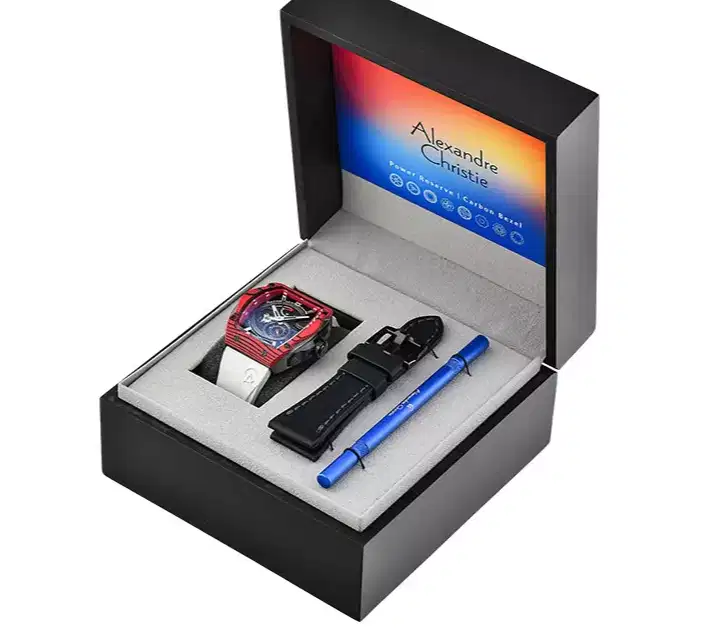 Alexandre Christie Automatic AC6608 MA Dial White Rubber Strap + Extra