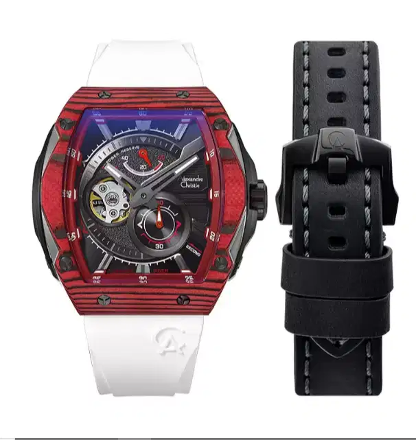 Alexandre Christie Automatic AC6608 MA Dial White Rubber Strap + Extra