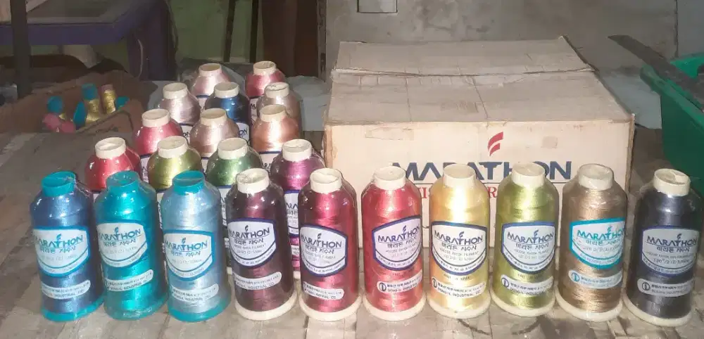 Benang bordir baru segel, merk Marathon, made in Korea.