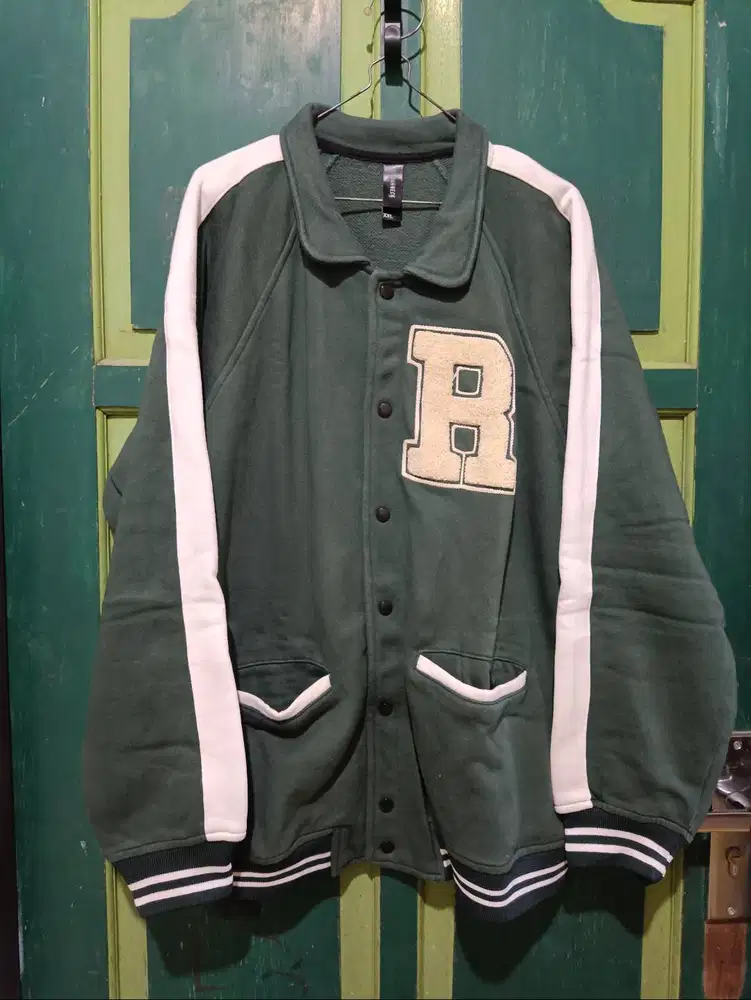 Jaket varsity rougneck green bottle XXL