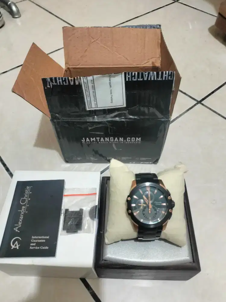 Jual murah jam tangan alexandre christie fullset sampai ke kitab