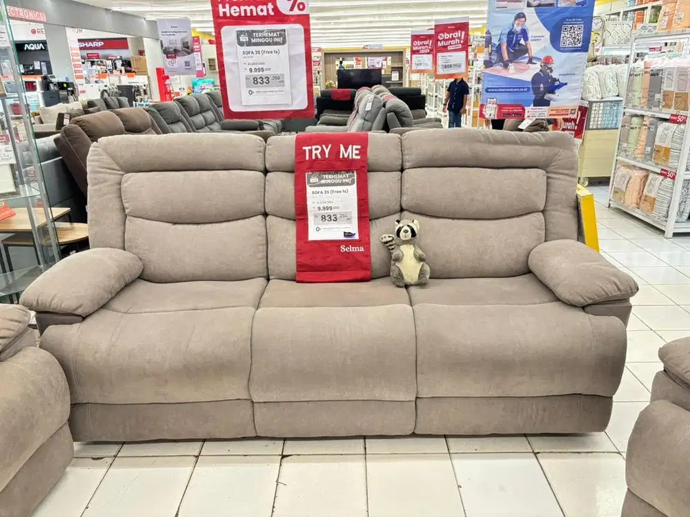PROMO SOFA SULTAN BELI 3 SEATER FREE 1 SEATER