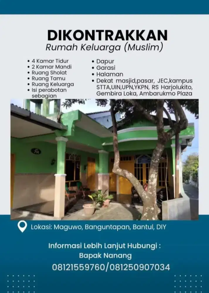 Kontrakan Rumah untuk keluarga