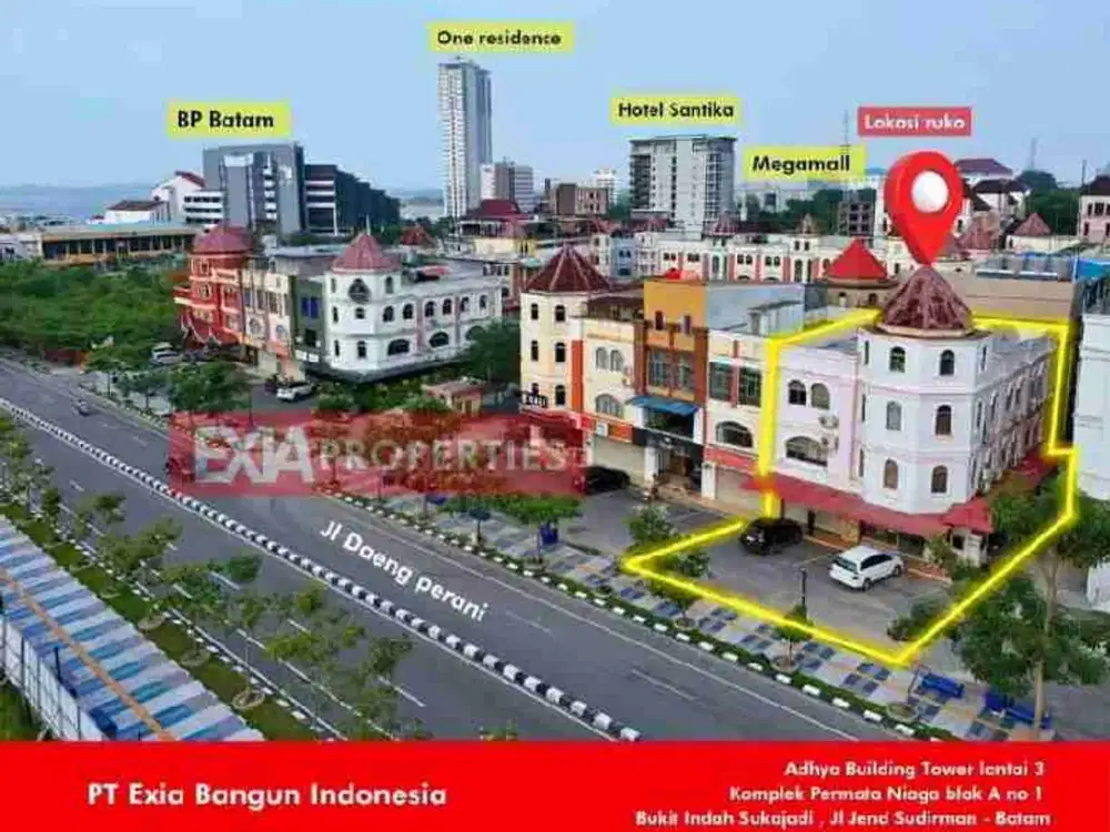 disewakan 2 unit ruko gandeng Hook & standard Batam center
