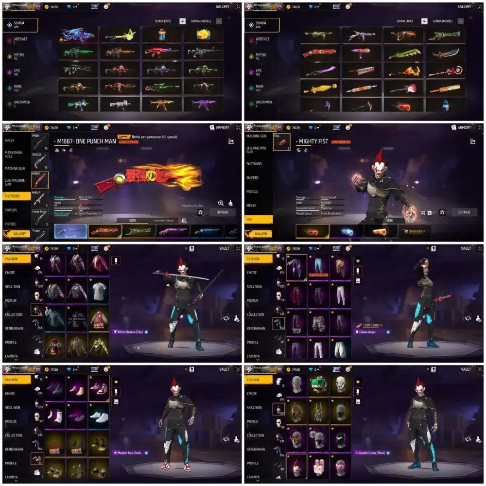 Jual akun ff spek GG