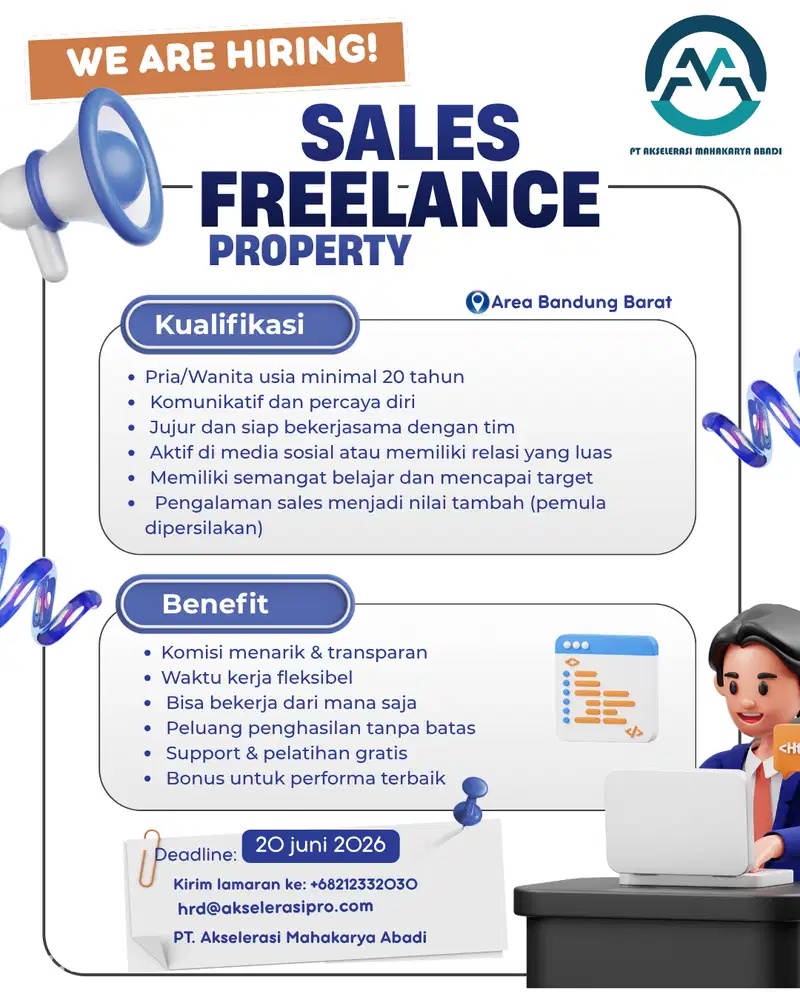 SALES FREELANCE PROPERTY! WFA & PENGHASILAN TAK TERBATAS!