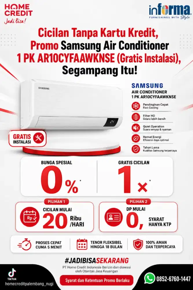 PROMO SAMSUNG CONDITIONER (AC) 1 PK AR10CYFAAWKNSE TERMURAH SEKOTA PLG
