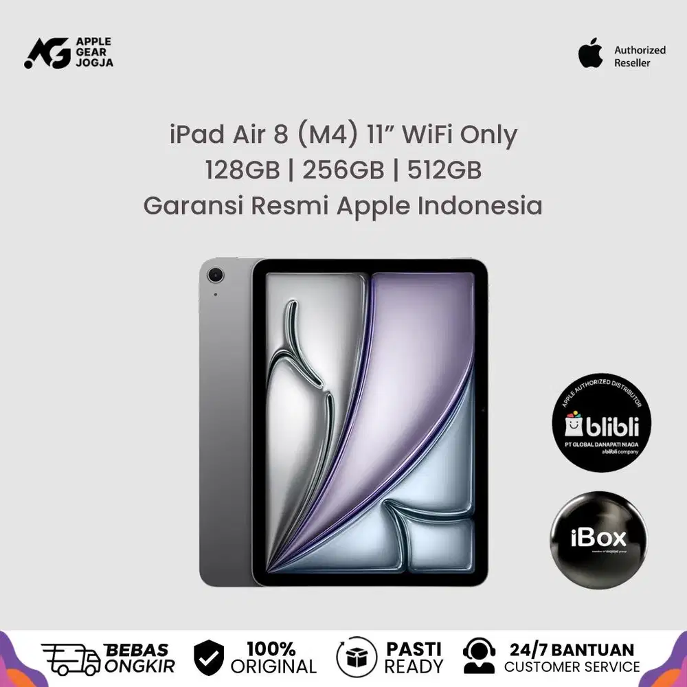 (iBox) iPad Air M4 11 Inch Gen 8 (2026) 128GB WiFi Resmi Indonesia
