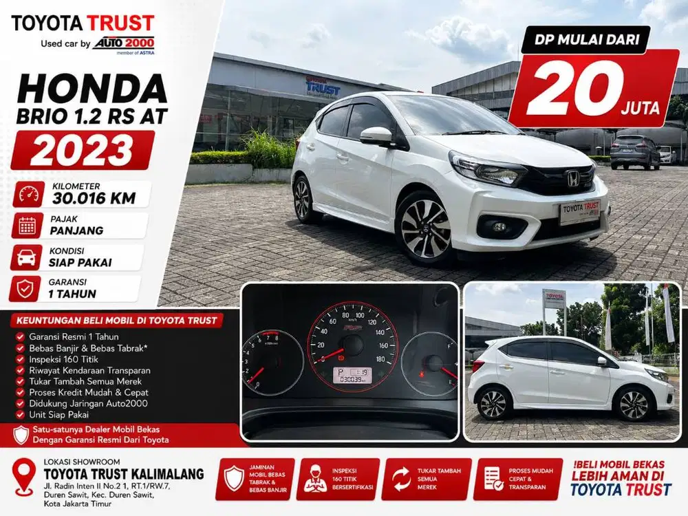 [LOW KM] Honda Brio 1.2 RS AT 2023