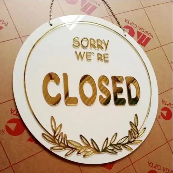Signage Custom Open Closed / Buka Tutup Bolak Balik Acrilik Timbul ,