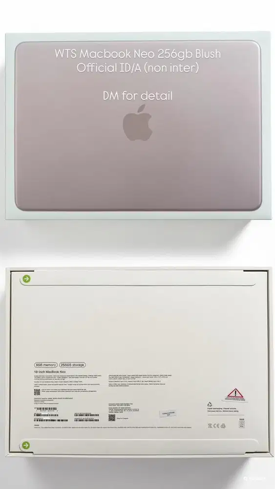 Macbook Neo 256gb Blush Resmi Indonesia