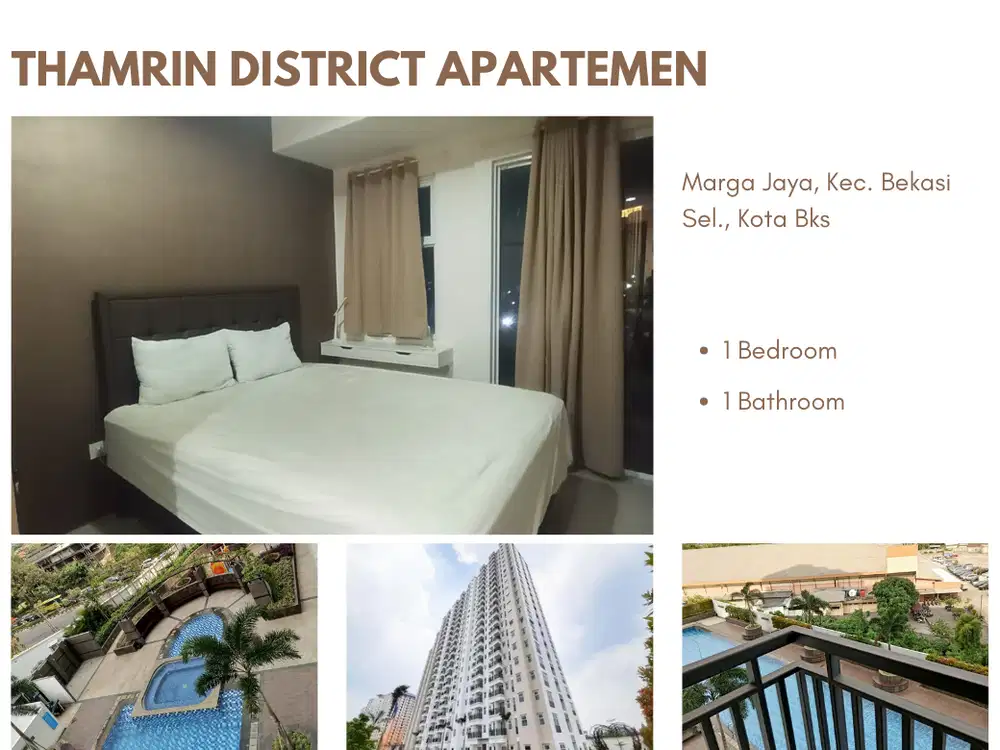 Apartemen Thamrin District Cocok buat sendiri / pasangan muda