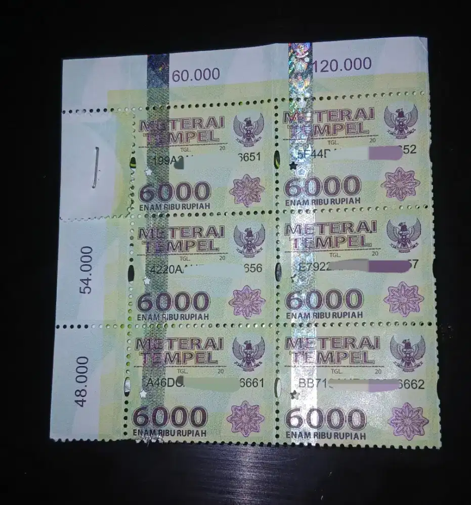 Jual Materai Tempel Rp 6.000