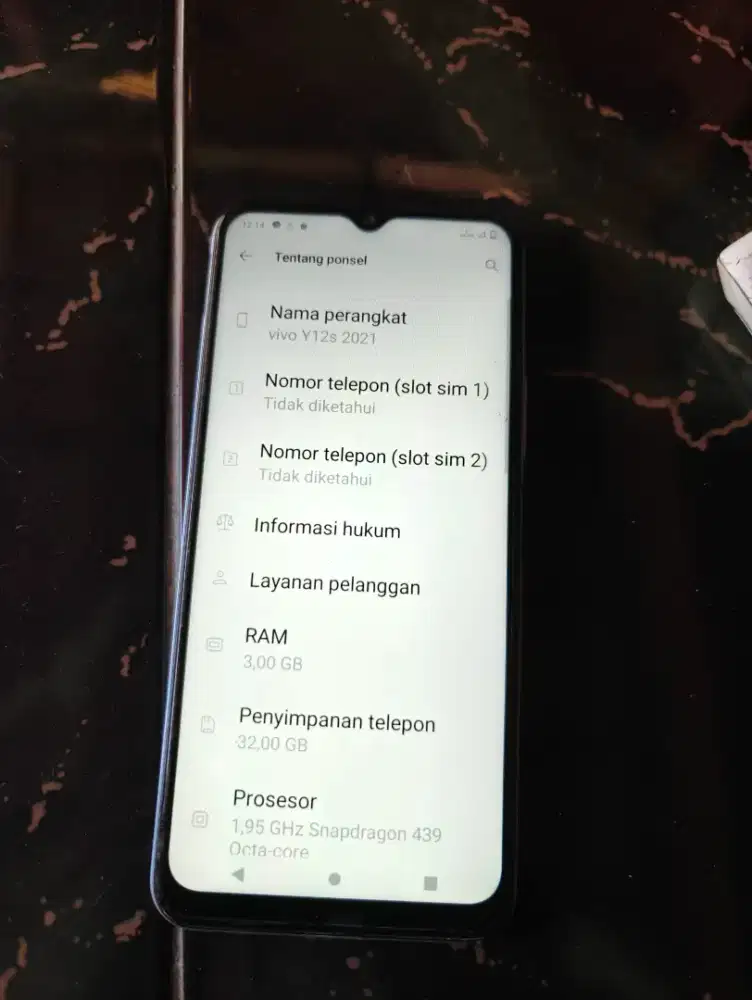 vivo y12s ram 3/32