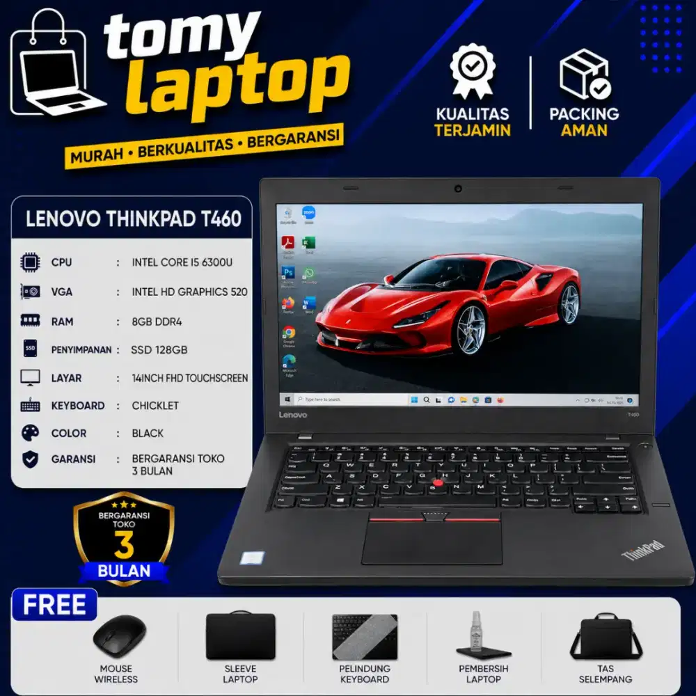 LENOVO THINKPAD T460 INTEL CORE I5 6300 RAM 8GB SSD 256GB TOUCHSCREEN
