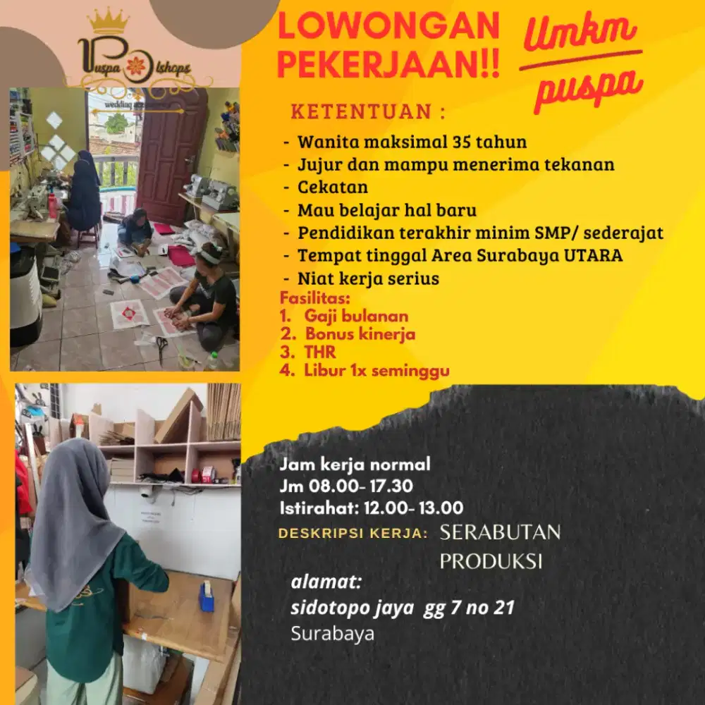 Lowongan kerja pegawai wanita serabutan
