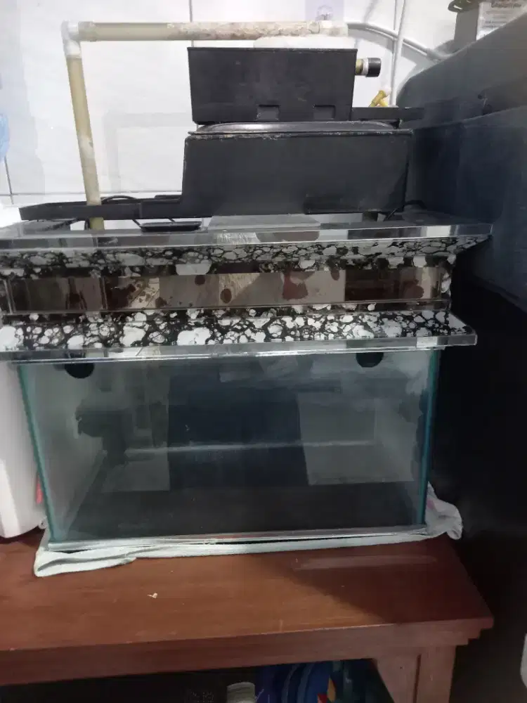 Aquarium Lengkap Bekas + Pompa + Media Filter Siap Pakai