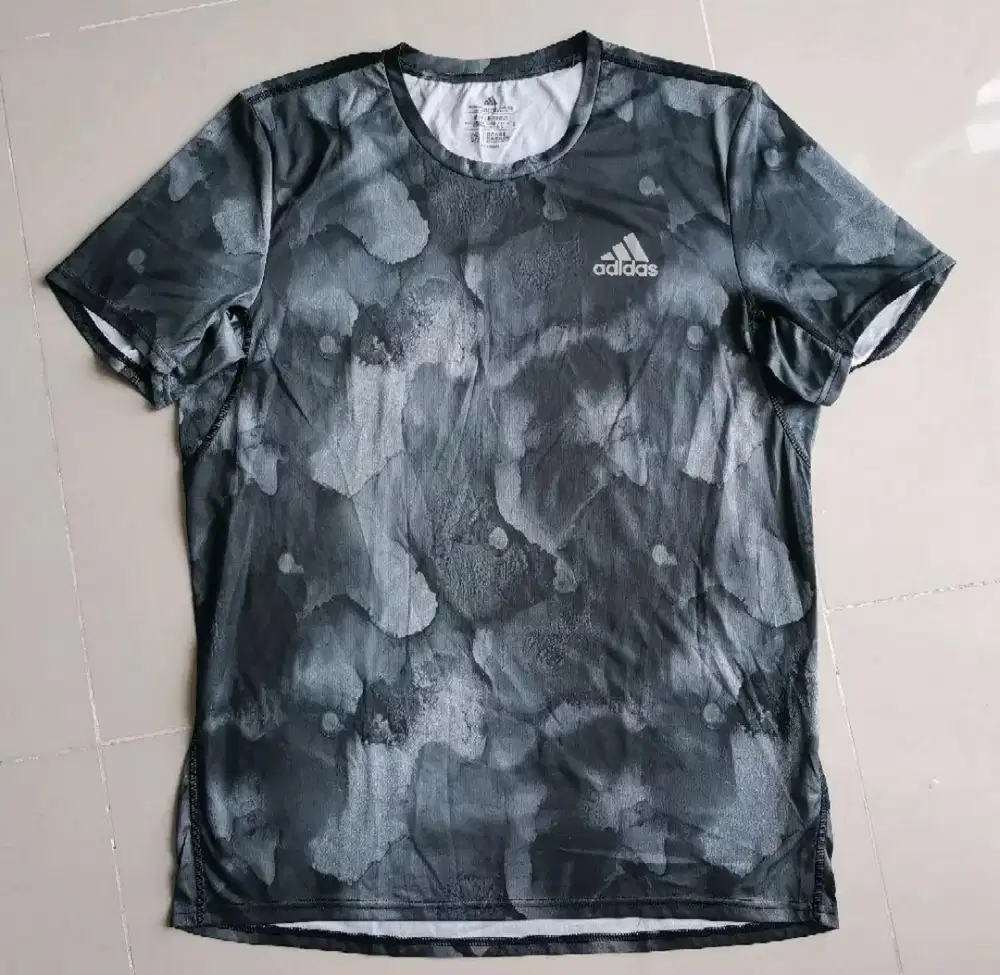 Kaos Jersey Running Adidas Training T-Shirt - Black/Reflect Silver