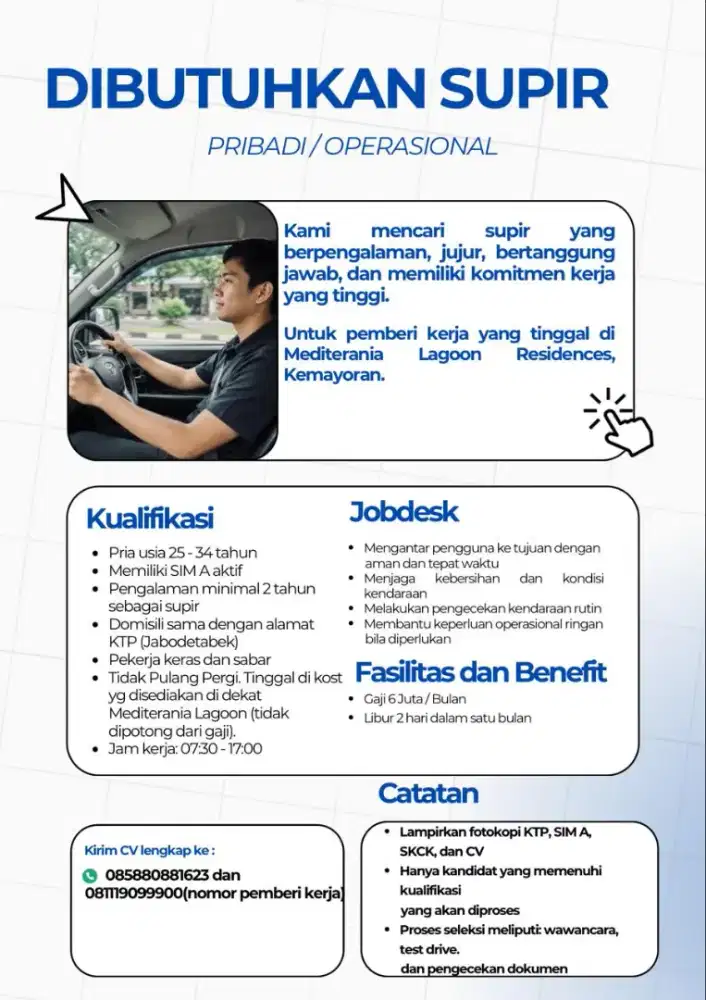 Dibutuhkan segera Driver