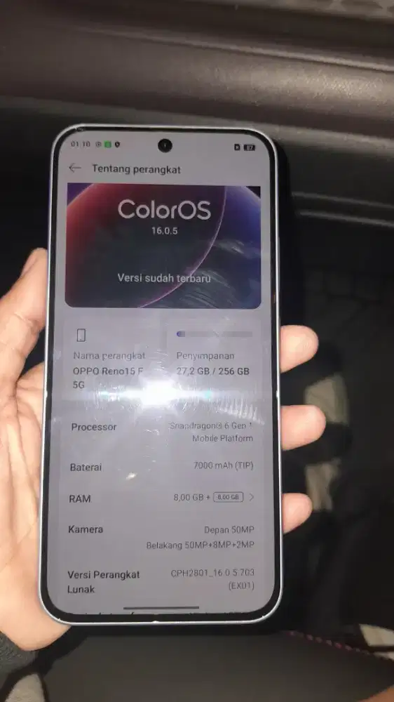 Oppo reno 5G aurora blue