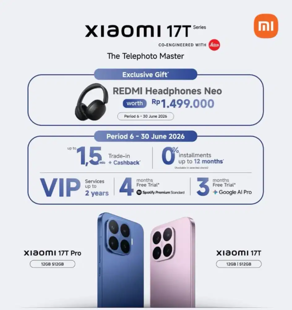 XIAOMI 17T PRO & 17 GRATIS REDMI HEADPHONE NEO SENILAI 1.5JT