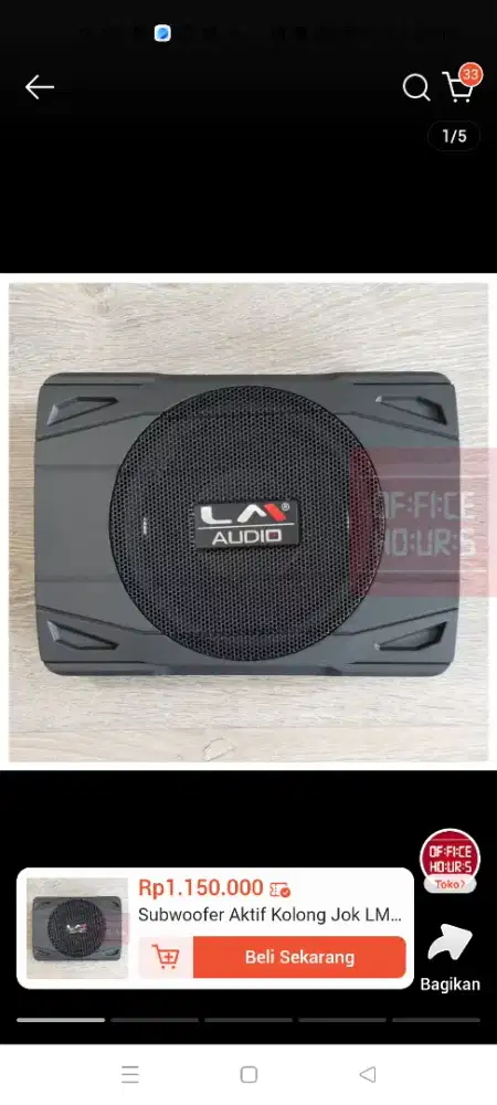 Dijual masih seperti baru subwoofer aktif kolong 8'