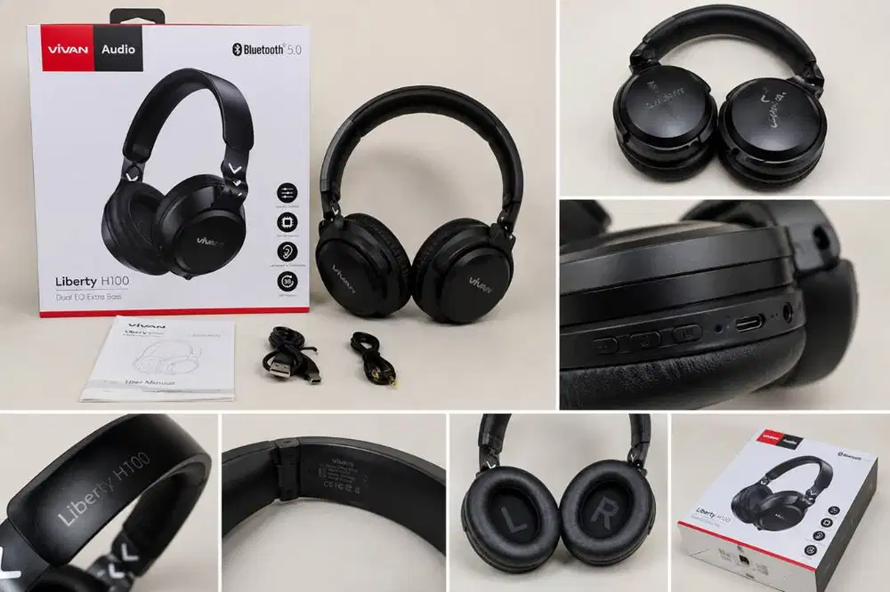 Vivan Liberty H100 Bluetooth Headphone 5.0 Extra Bass Preloved