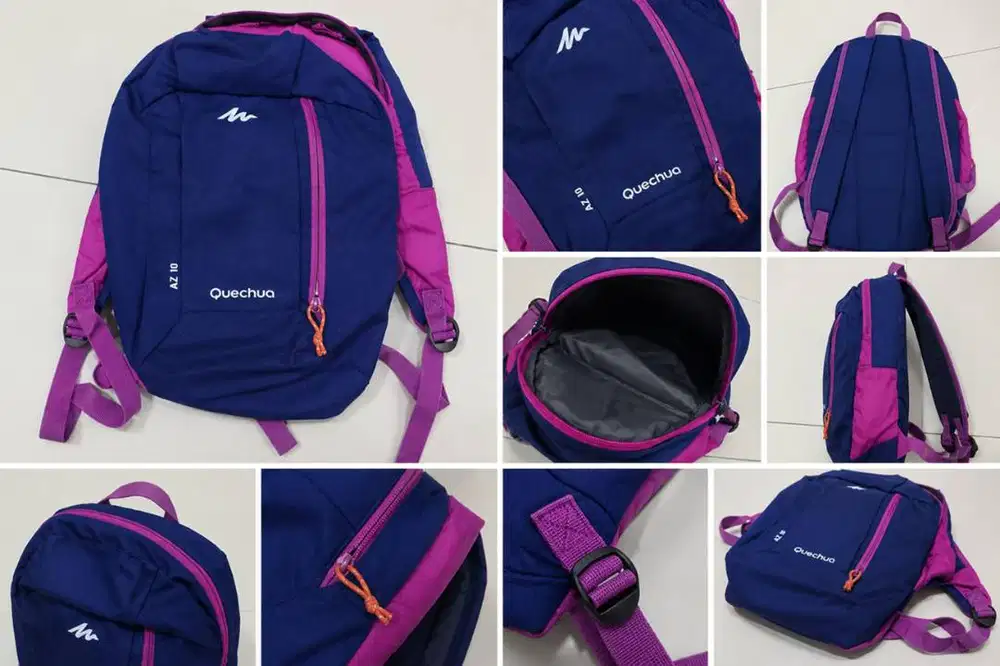 Tas Ransel Quechua AZ 10 Biru Pink Preloved / Backpack Travel