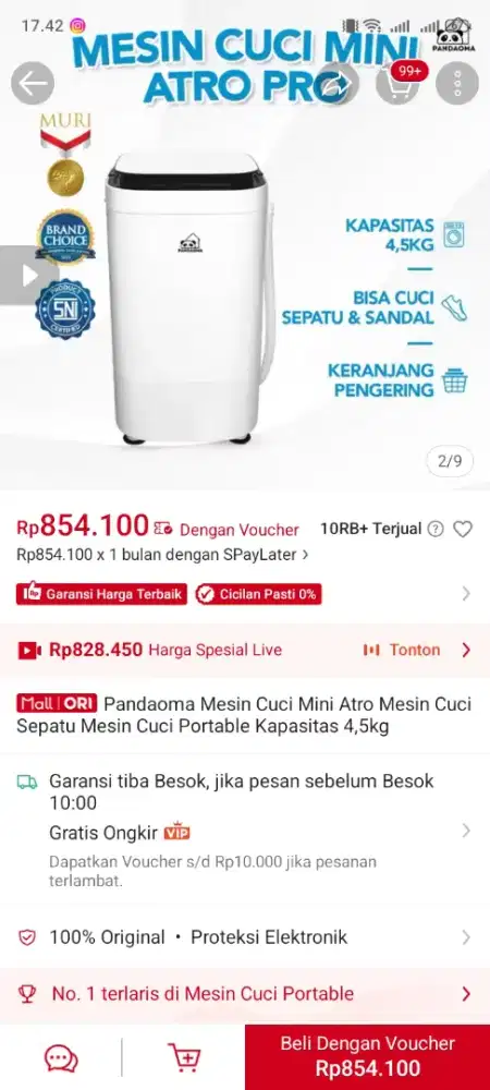 Mesin cuci dan kipas angin