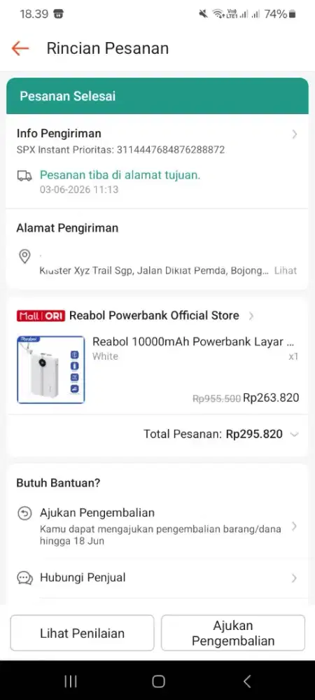 Dijual powerbank, baru gak pernah di pakai.