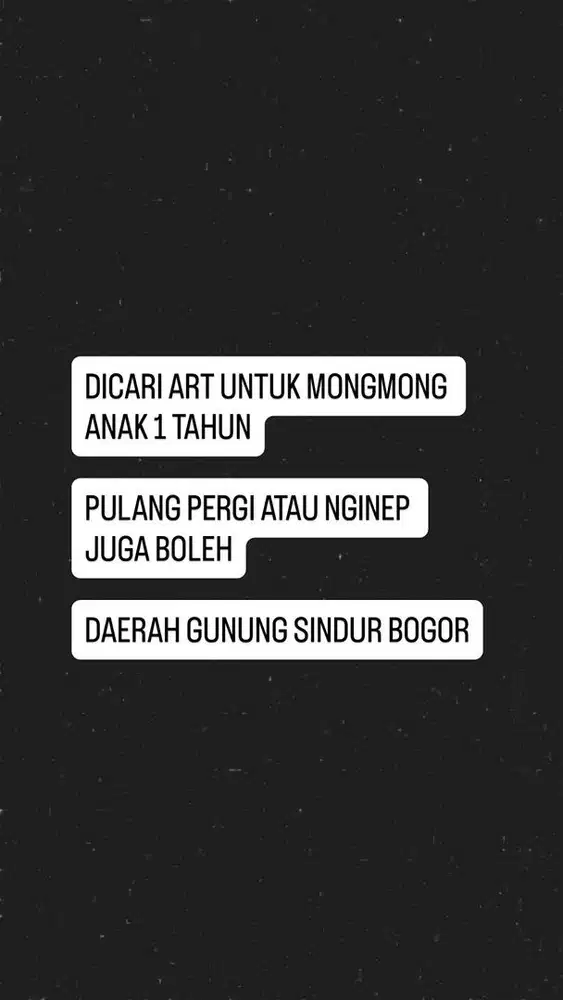 URGENT DI CARI ART UNTUK MONGMONG BAYI BEBERES