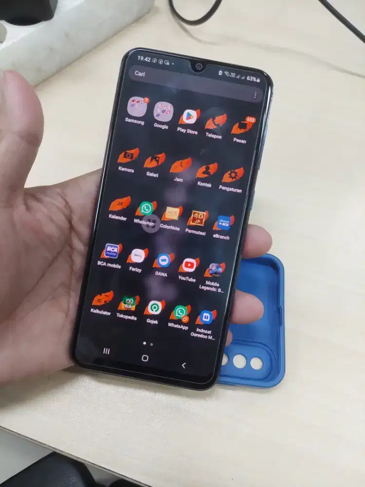Samsung a50s NFC dan FP dilayar on