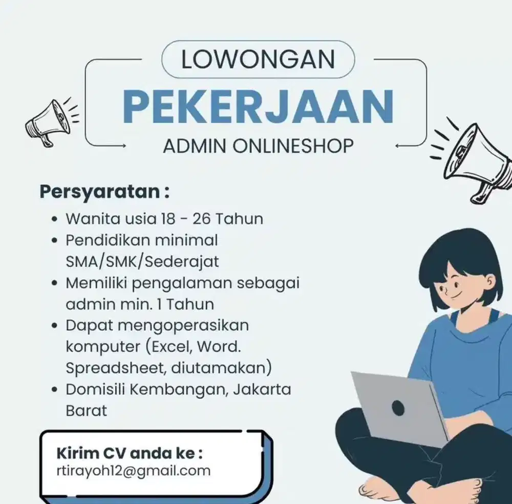 LOWONGAN KERJA ADMIN ONLINE SHOP