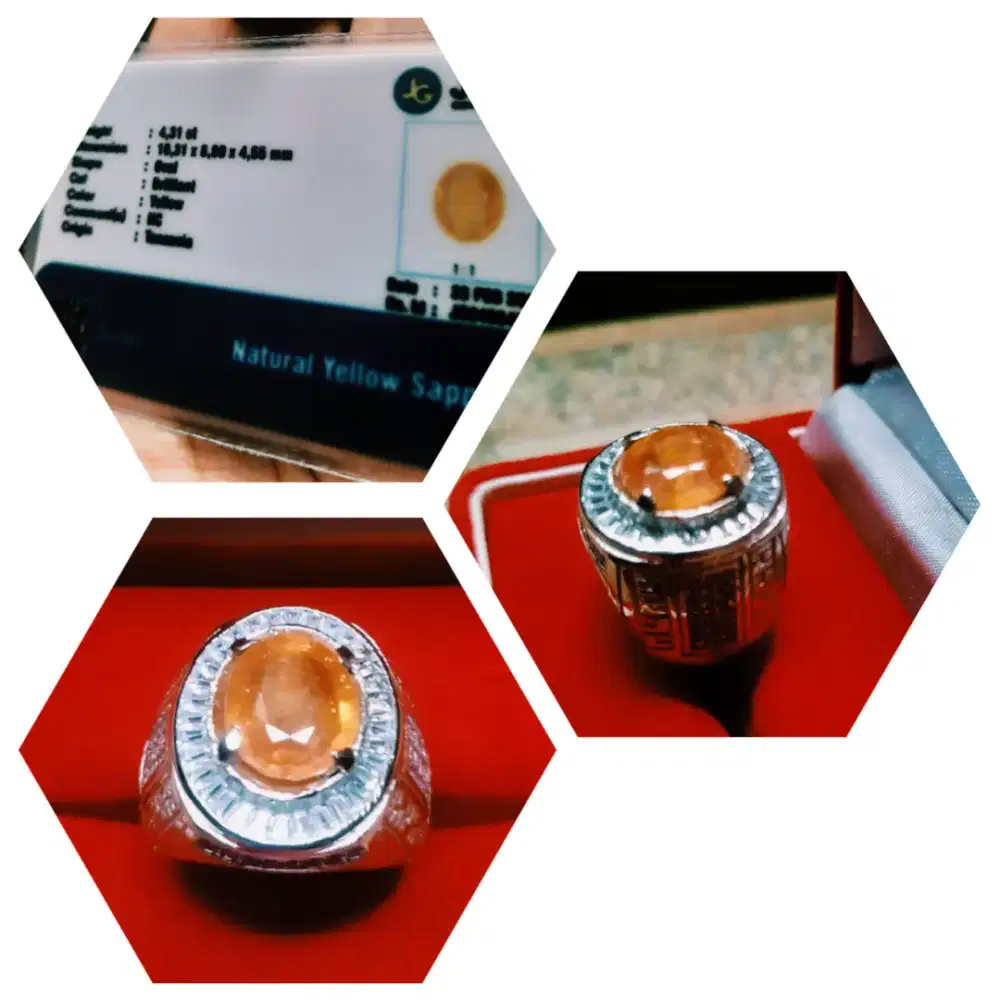 Batu cincin natural yellow sapphire
