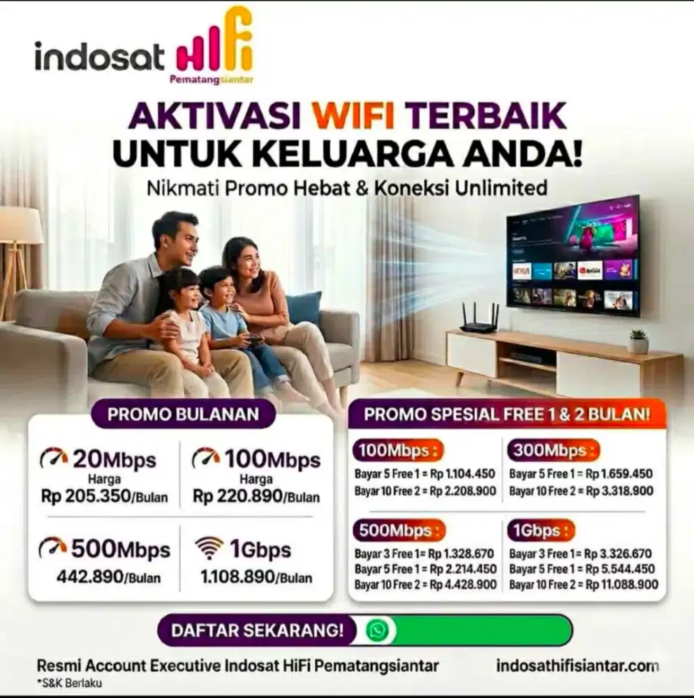 Pasang wifi hifi Indosat termurah