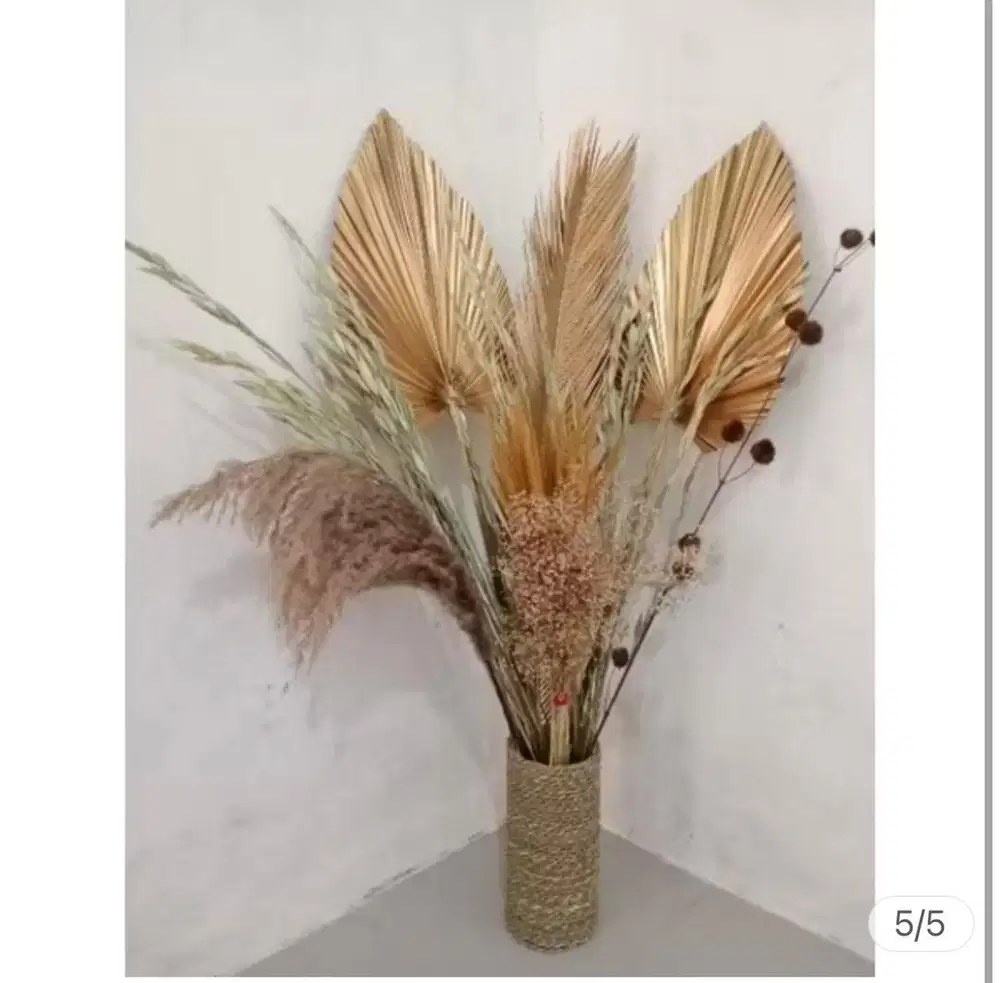 Bunga & Pot Minimalis Kayu Vintage