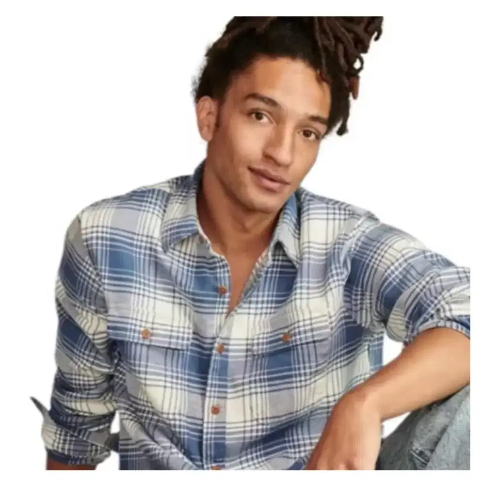 Kemeja flanel prelove luckybrand original tebal biru