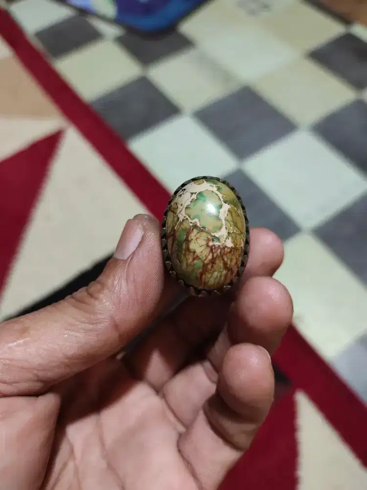 Cincin batu permata pirus persia lawas