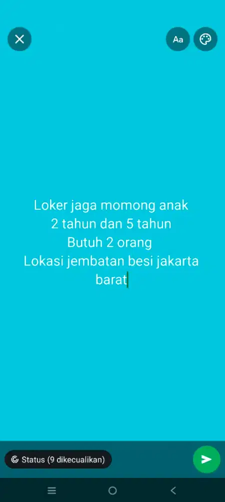 Loker jaga momong anak
2 tahun dan 5 tahun
Butuh 2 org