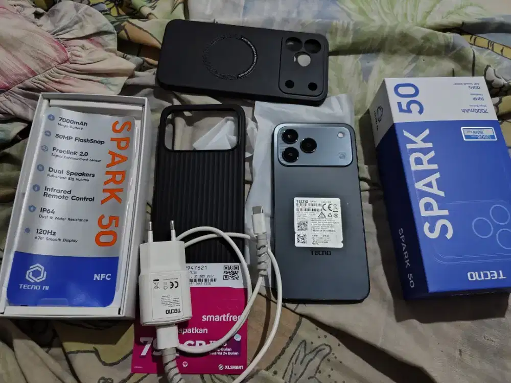 TECNO SPARK 50 6/128GB Black (3 minggu pakai)