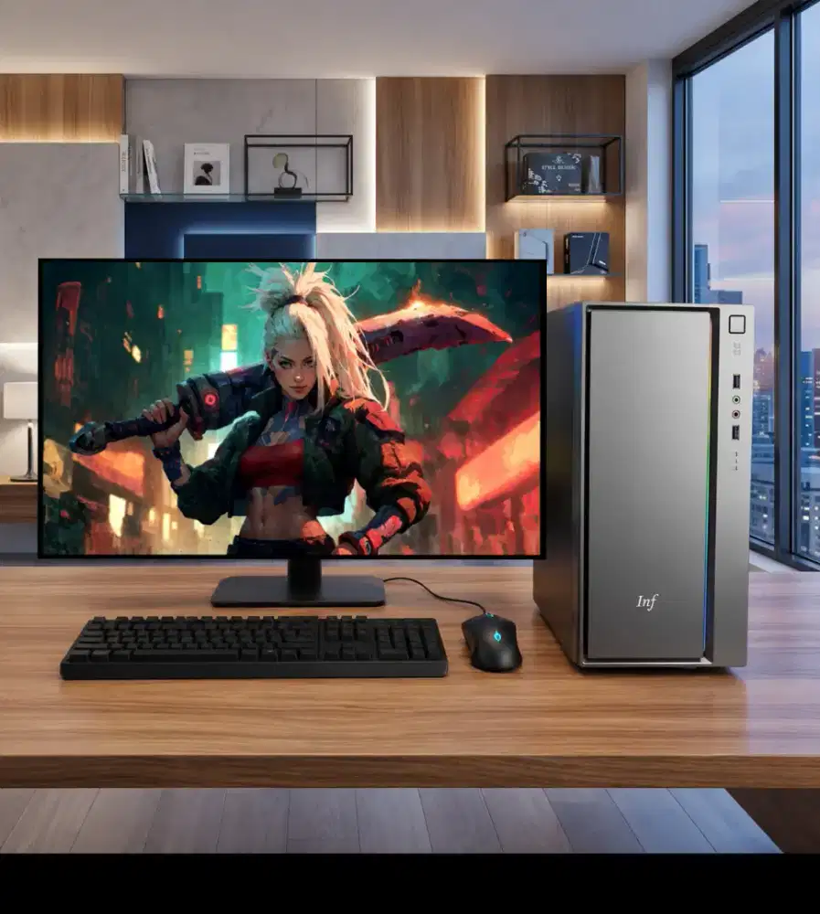 PC GAMING FULSET + LCD + RAM 8 GB + VGA 1 GB + HD 500 GB + GAMES APP