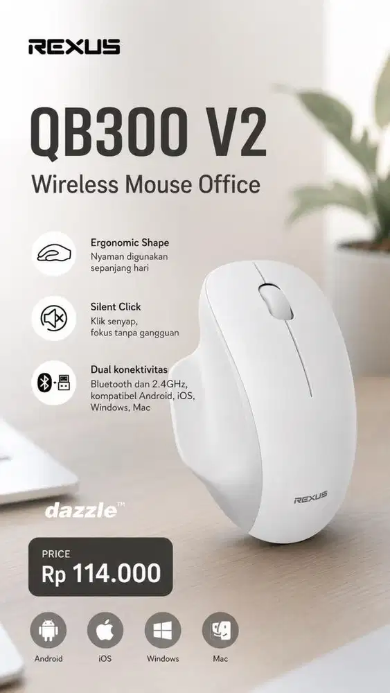 Mouse wireless rexus QB300 V2