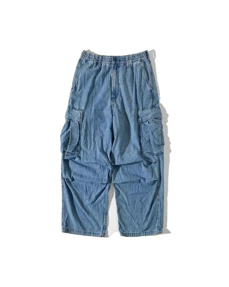 GU cargo washed denim pants