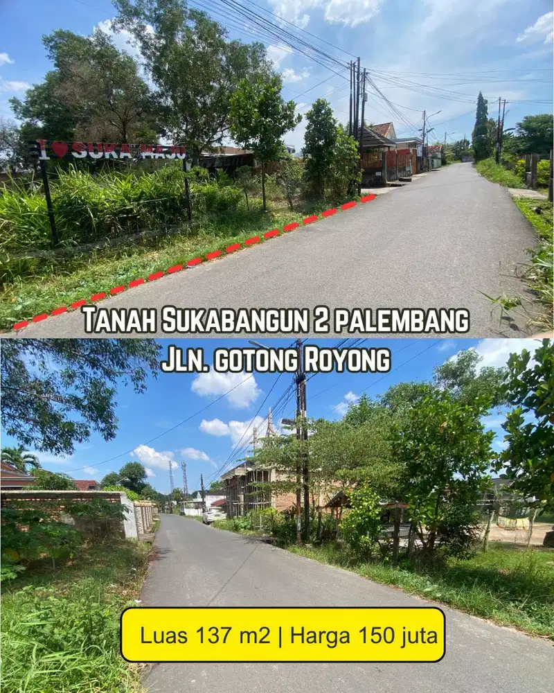TANAH PROMO SUKABANGUN JALAN GOTONG ROYONG PALEMBANG