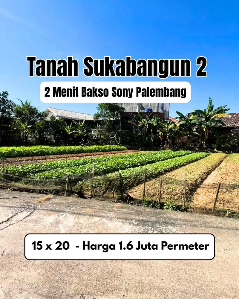 Tanah sukabangun 2 dekat bakso sony palembang