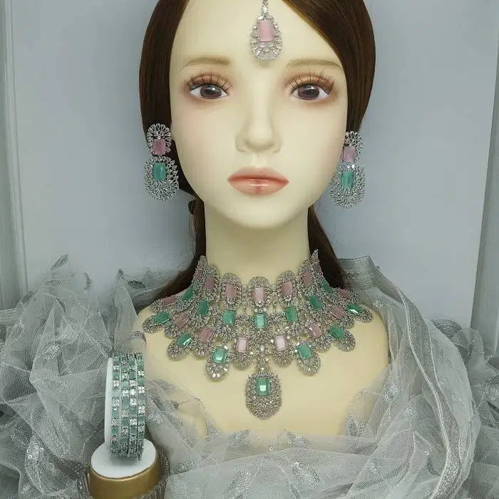 XL1 SET KALUNG INDIA CHOKER JEWELRY PERNIKAHAN WEDDING PREMIUM