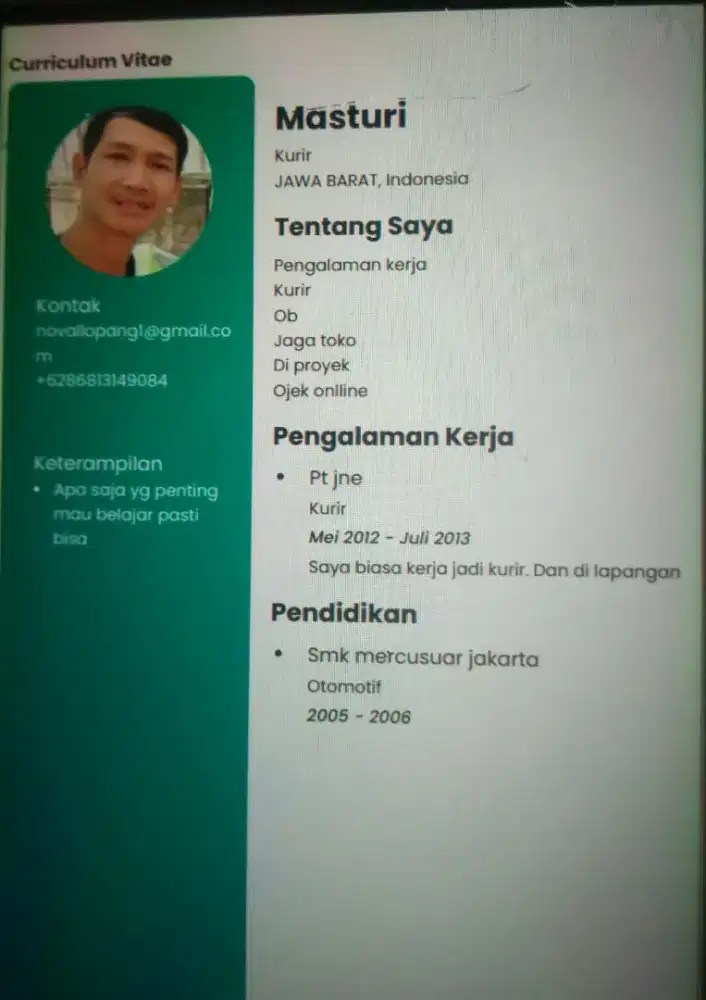 Saya sedang mencari pekerjaan