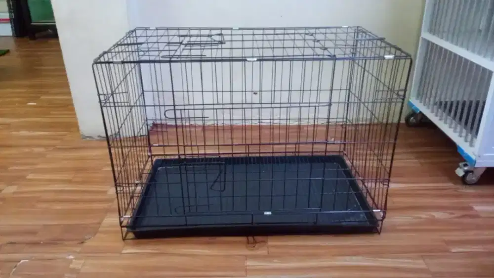 Kandang Besi Lipat Besar L XL Baru Second Kucing Anjing Landak Kelinci